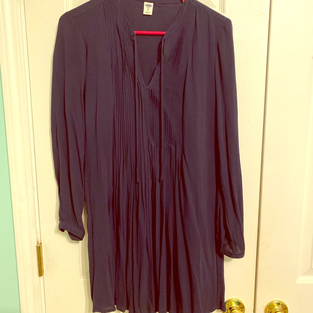 Soft Navy Peasant Style Dress